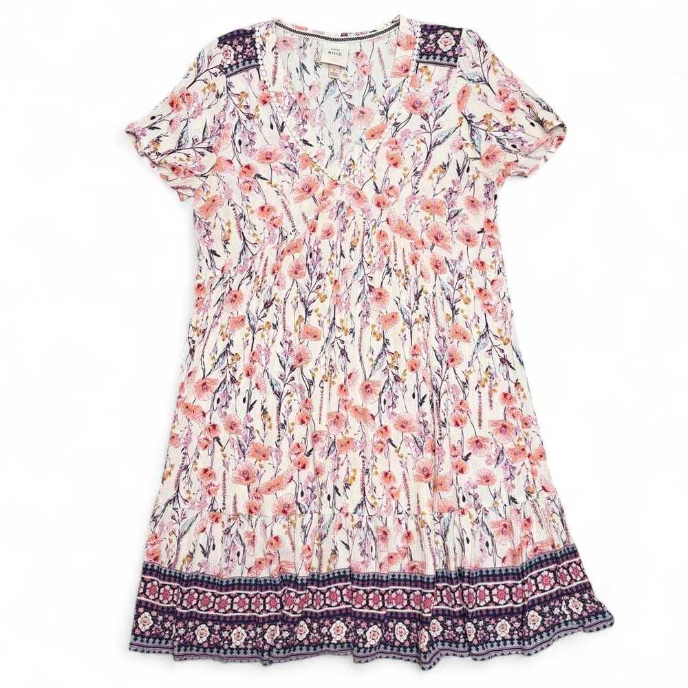 Women's Knox Rose short sleeve midi v-neck sundress - size Small